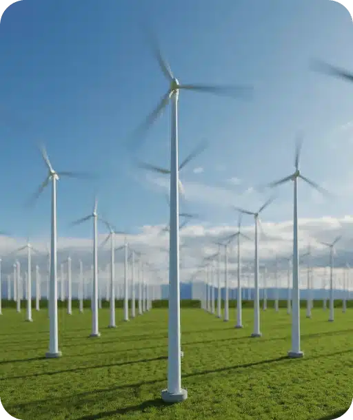 Bright Fox AI wind farm image for technical field troubleshooting of complex energy systems